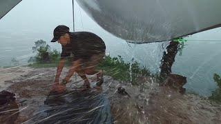 AMAZING CAMPING IN SUPER HEAVY RAINSTORM AND THUNDER ️EXSTREAM WEATHER HIT BY RAINSTORM