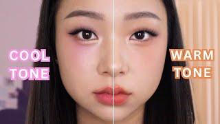 COOL TONE VS WARM TONE COMPARISON MAKEUP | monolid asian makeup