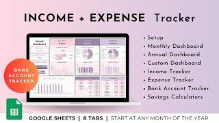 Video Tutorial - Income and Expense Tracker - Google Sheets Template