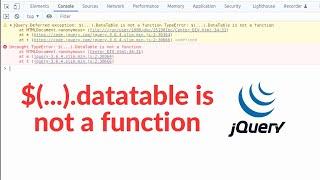 How to fix $(...).datatable is not a function in Jquery Datatable  #solution #jquery #datatable