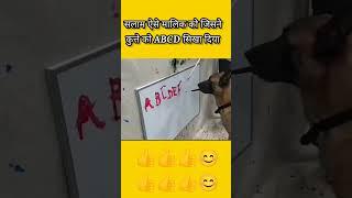 Dog Writing ABCD | कुत्ते ने ABCD लिख दिया | animals writing alphabet | funny video #pushpa #dog