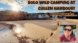 Ep5 SOLO OFF GRID WILD CAMPING AT CULLEN HARBOUR - Solo Scottish Road Trip in a VW Campervan