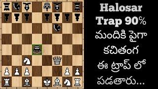 Halosar trap explain in telugu | Chess opening tricks to win fast | Chess tricks and traps