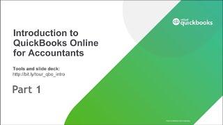 Introduction to QuickBooks Online for Accountants –Part 1