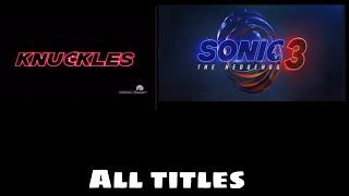 All Sonic Movie Titles Sonic 1 2 3 knuckles