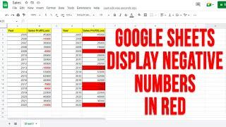 How to Display Red Cells or Text for Negative Numbers in Google Sheets