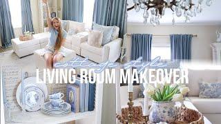 COTTAGE STYLE LIVING ROOM MAKEOVER! | COTTAGE DECORATE WITH ME 2024 | LINSY HOME SOFA 