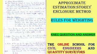 WEIGHTING IN STOREY ENCLOSURE METHOD EXPLAINED ( WHY USE FACTORS?)/ESTIMATION AND COSTING BUILDINGS