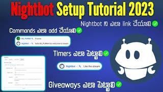 nightbot setup tutorial 2023 telugu - chatbot in live chat