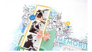 Mixed Media Scrapbook Layout - HOMEMADE MEMORIES | Nathalie DeSousa