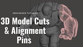 How to Cut STL Models for 3D printing in Meshmixer + Meshmixer Alignment Pins