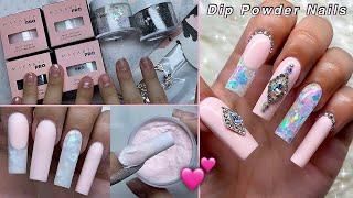 I TRIED DOING DIP POWDER NAILS... for the 3rd time | MAKARTT ALL-IN-ONE ACRYLIC | Nail Tutorial