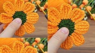 100 0' New beauty..... let's Wach How to Make tunisian crochet Flowers For Beginners #crochet