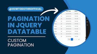 Pagination in jQuery DataTable with Custom Pagination || All about pagination