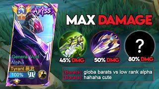 ALPHA ABUSE NEW MAX DAMAGE BUILD AND EMBLEM  (true damage abuse must try)