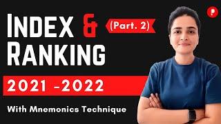 Index & Ranking 2022 - 21 | India's Ranking in Global Indices | With Mnemonics