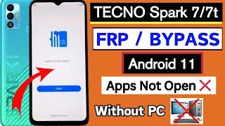 2024 - Tecno Spark 7 / 7t Frp Bypass Android 11 | Tecno KF6P/KF6j Google Account Bypass Without Pc