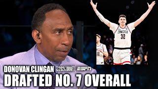 Stephen A. reacts to Donovan Clingan getting drafted by the Portland Trail Blazers | 2024 NBA Draft
