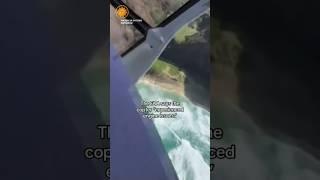 Video captures moment pilot crash-landed doorless tourist helicopter in Kauai #shorts