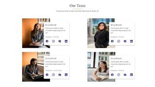 Responsive Team Section  | Card Design using HTML, CSS, Bootstrap 5