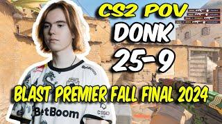 CS2 POV | Spirit donk (25/9) vs Liquid (Dust2) @ BLAST Premier Fall Final 2024