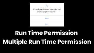 How to Request a Run Time Permission - Multiple Permissions | Android Studio Tutorial | 2020