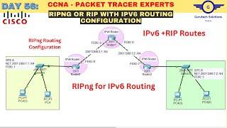 CCNA DAY 56: Configuring RIPng (RIP for IPv6) Routing | RIP on IPv6 configuration Lab Packet Tracer