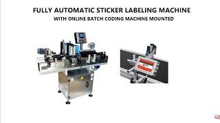 Automatic Round Bottle Sticker Labeler Machine with Inkjet Batch Coding Machine