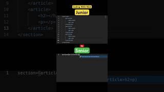 Junior vs Senior developer programming #coding #programming #code #shorts #htmlcss #javascript