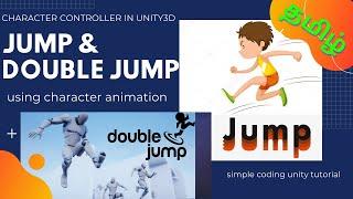 How to Jump and Double Jump using Character Controller in Unity3D | Tamil