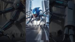 Sonic police team becomes spider robot monster #spongebob #police #spider #shorts