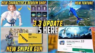 New Redeem Shop Is Here & Free Character | New Sniper Gun | 3.3 Update Is Here | New Features |PUBGM