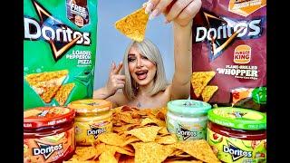 ASMR DORITOS NEW FLAVORS, BURGER KING FLAME GRILLED WHOPPER,LOADED PEPPERONI PIZZA MUKBANG