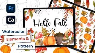 Watercolour Elements and Pattern | Adobe Fresco and Capture