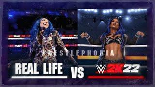 WWE 2K22: Sasha Banks - Entrance Comparison: Real Life vs WWE 2K22 (re-upload)