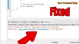 How to fix error could not find or load main class error in java eclipse