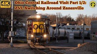 Ohio Central Railroad Visit Part 1/2: ZVL Switching Around Zanesville! Push-Pull with GE B23-7Rs!