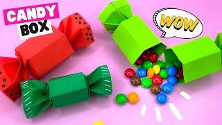 How to make NO GLUE origami CANDY BOX easy. Origami secret surprise BOX.