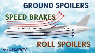 What are Speed Brakes, Ground Spoilers, Roll Spoilers? | Differences Between these Control Surfaces!