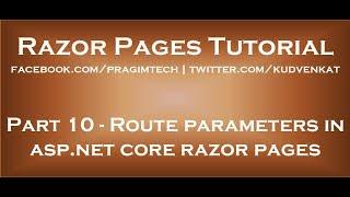 Route parameters in asp net core razor pages