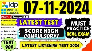 IELTS Listening Practice Test 2024 with Answers | 07.11.2024 | Test No - 909