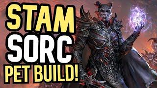 UNIQUE Stamina Sorcerer Solo PVE PET Build?! - DAEDRIC LEGION   Easy One Bar Build, No Trials Gear!