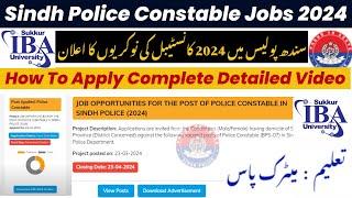 How to Apply Online for Sindh Police Constable Jobs 2024 via STS | Complete Registration Process