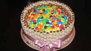 Домашний Торт M&M`s! Бочонок M&M`s импровизация. Cake M&M`s ;)