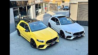 A45S in YELLOW another in WHITE and a RED A35 AMG in stock, also a Porsche 911 Carrera 4 GTS