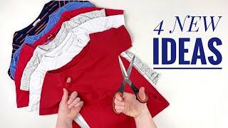 4 NEW IDEAS FROM OLD T-SHIRTS! GREAT WAY TO RECYCLE CLOTHES!