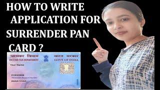 APPLICANTION FOR PAN SURRENDER