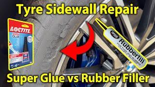 Sidewall Tyre Repair - Fix with Super Glue vs Rubber Filler