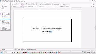 How to Save as PDF in LibreOffice Writer