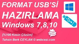 Format USB si Hazırlama (Windows 7, 8, 10) [Kesin Çözüm]